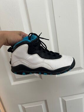 Jordan Kids White, Black & Teal High-Top Sneakers